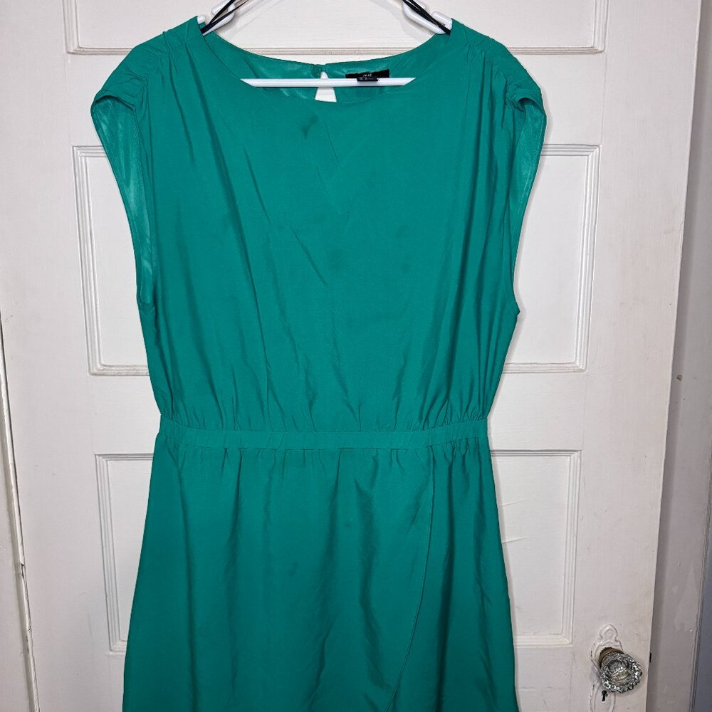 H&M Teal Green Sleeveless Fit & Flare Dress